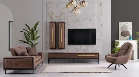 Armani Walnut Modern Tv Unit