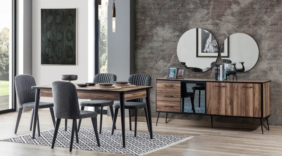Nisa Walnut Dining Room Set