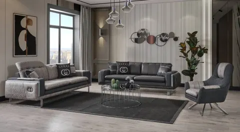 Gucci Metal Leg Sofa Set