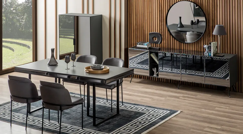 Bronze Anthracite Modern Dining Room Set