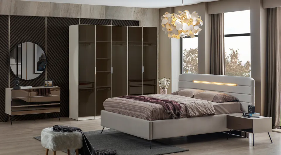 Bronze Moonstone 5 Doors Bedroom Set