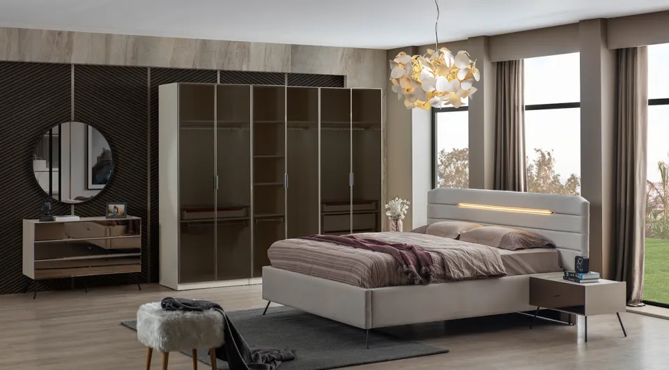 Bronze Moonstone 6 Doors Bedroom Set
