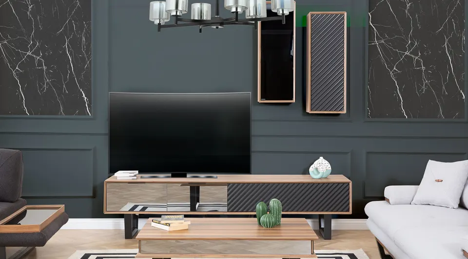 Efes Walnut Modern Tv Unit