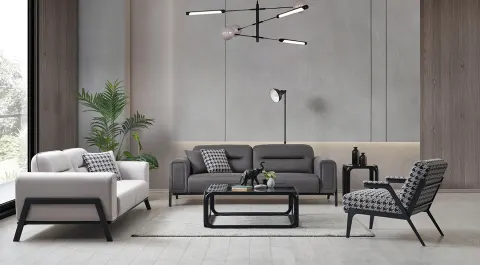 Panama Modern Sofa Set (Metal Bergere)