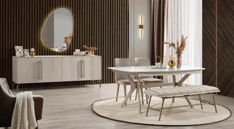 Eva Moonstone Modern Dining Room Set