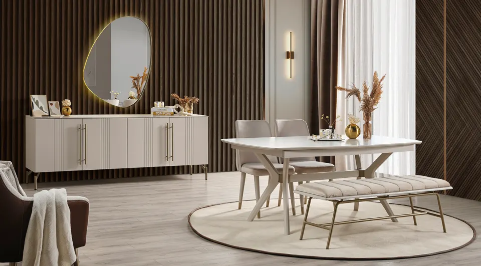 Eva Moonstone Modern Dining Room Set