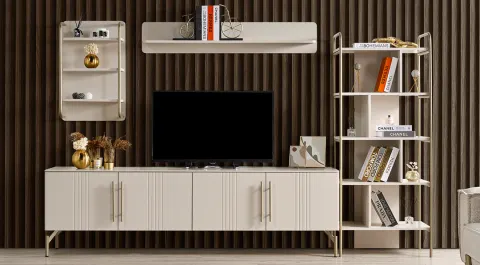 Eva Gold Metal Leg Tv Unit