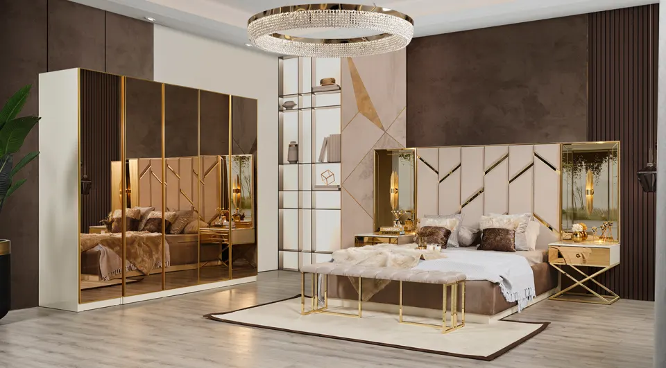 Gold 5 Door Bedroom Set