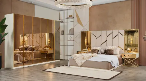 Gold 6 Door Bedroom Set