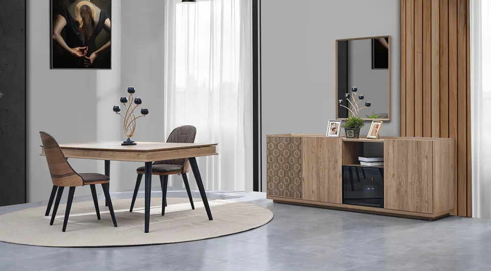 Petek Walnut Dining Room Set
