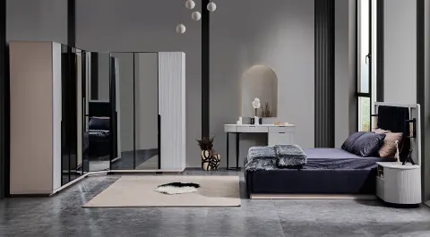 Tesla Corner Wardrobe Bedroom Set