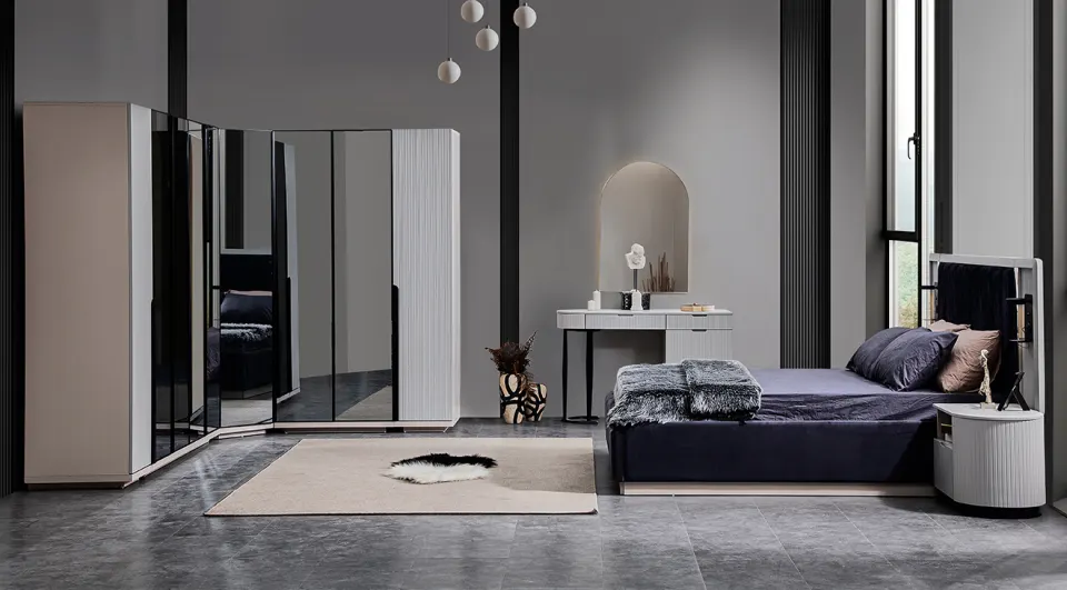 Tesla Corner Wardrobe Bedroom Set