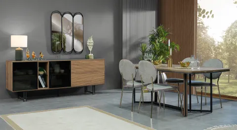 Rita Walnut Dining Room Set