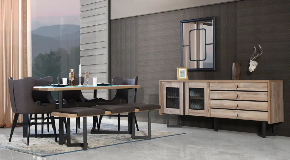 Rustic Modern Dining Room Set
