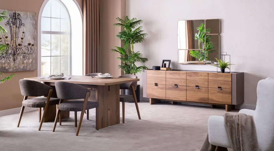 Torino Walnut Dining Room Set