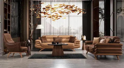 Boss Wooden Legs Modern Sofa Set