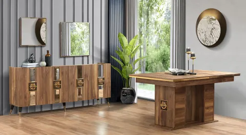 Demre Walnut Dining Room Set