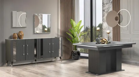 Duru Anthracite Dining Room Set