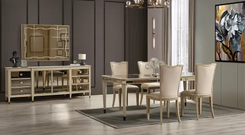 Crown Luxury Mirrored Dining Room Set