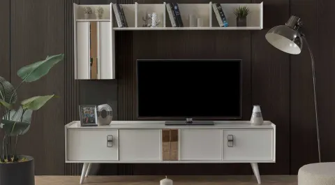 Rose Wooden Legged Tv Unit