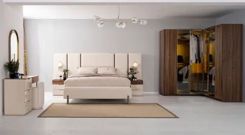 Bagdat Modern Corner Cabinet Bedroom Set