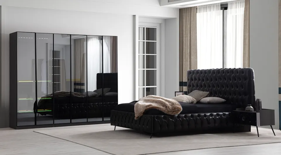 New Tesla Anthracite 6 Door Bedroom Set
