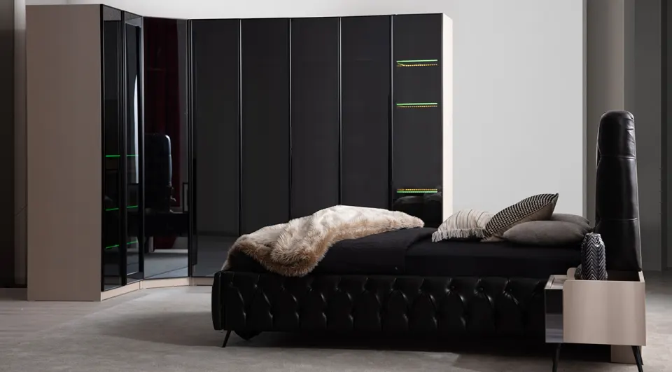 New Tesla Beach Corner Cabinet Bedroom Set