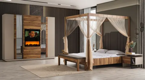 Nirvana Fireplace Bedroom Set