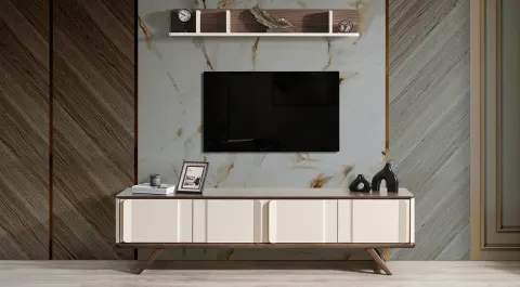Oslo Wooden Leg Modern Tv Unit