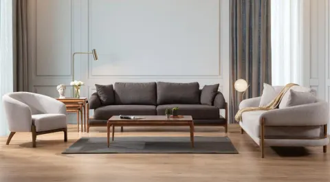 Acara Wooden Leg Modern Sofa Set