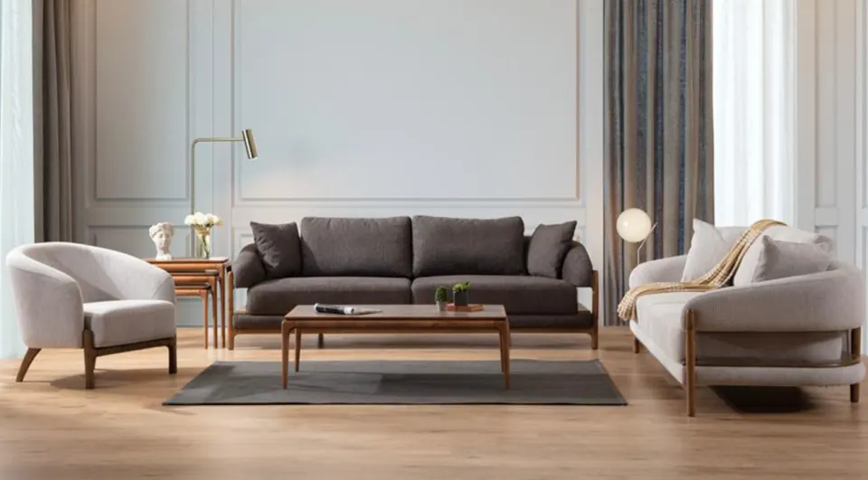 Acara Wooden Leg Modern Sofa Set