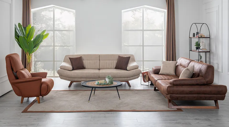 Golf Wooden Legged Sofa Set