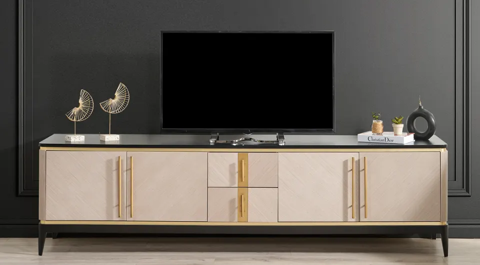 Lisbon Wooden Leg Modern Tv Unit