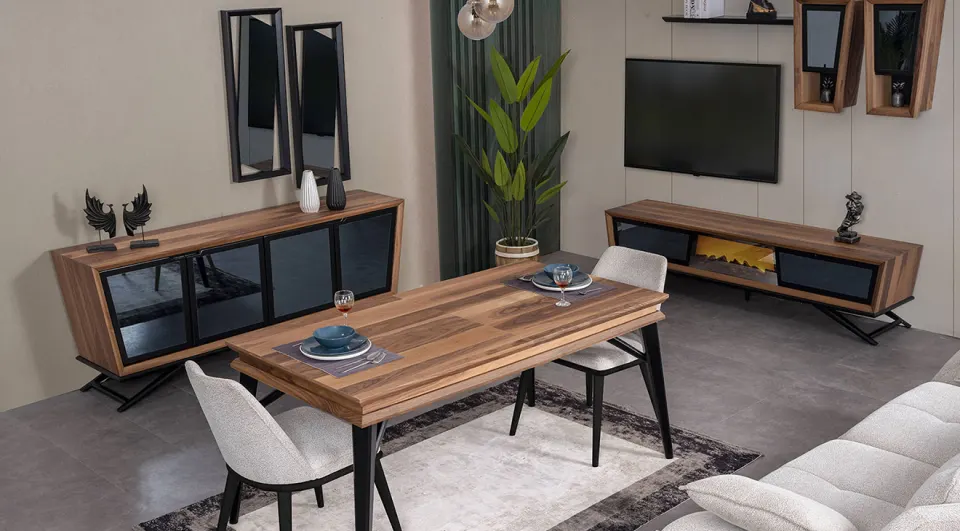 Wow Plus Walnut Modern Dining Room Set