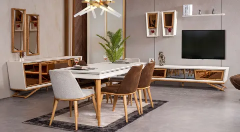 Wow Plus Cream Modern Dining Room Set