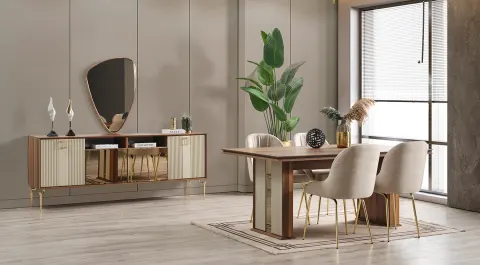 Uludag Cream Modern Dining Room Set