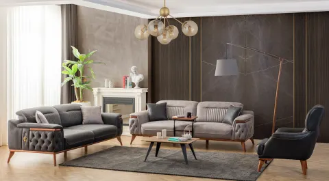 Polo Wooden Leg Modern Sofa Set