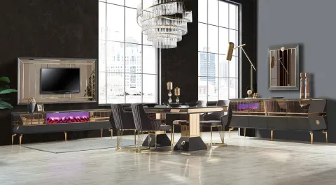 Valentina Black Modern Dining Room Set