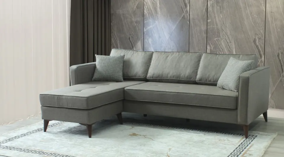 Sina Wooden Leg Corner Sofa Set