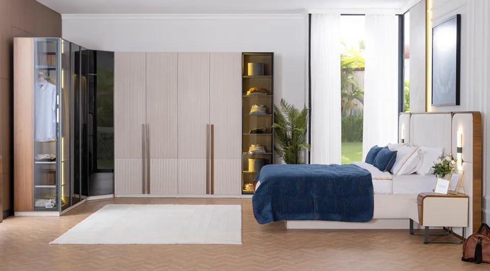 Lina Corner Wardrobe Bedroom Set