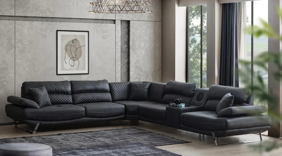 Vera Metal Leg Corner Sofa Set