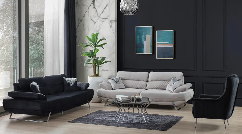 Vera Metal Legs Sofa Set