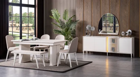 Start Moonstone Wooden Leg Dining Room Set