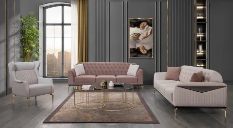 Premus Metal Leg Sofa Set