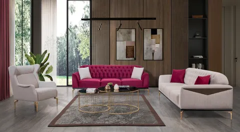 Premus Metal Leg Sofa Set