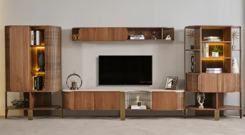 Bronze Walnut Modern TV Unit