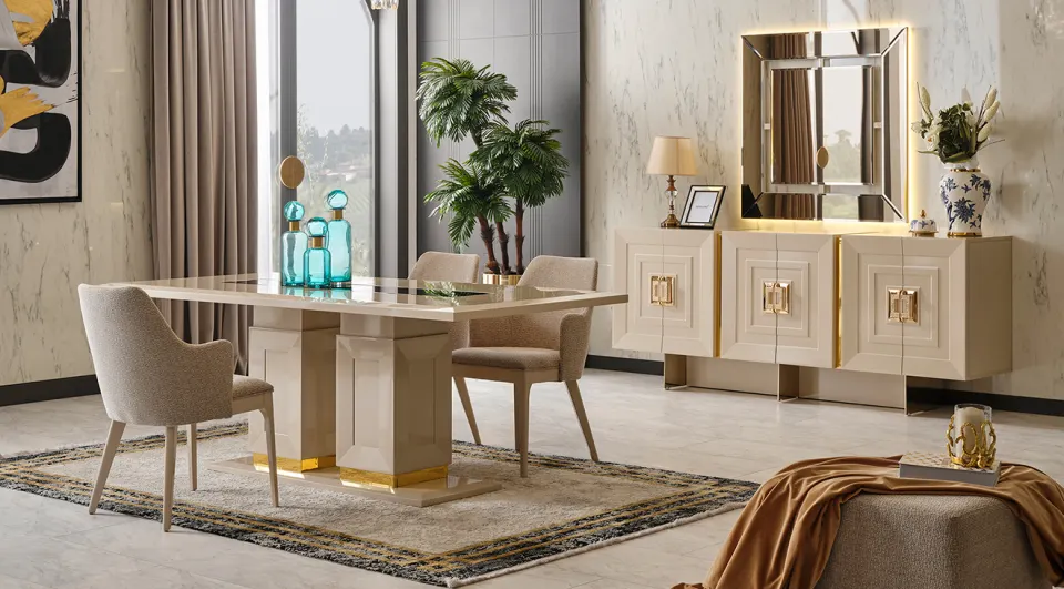 Grande Moonstone Modern Dining Room Set