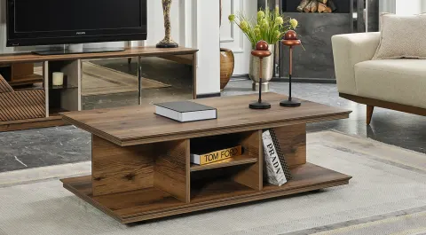 Logo Walnut Modern Coffee Table