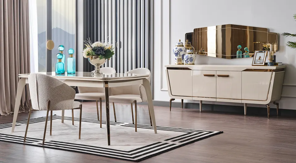 New Bugatti Moonstone Modern Dining Room Set