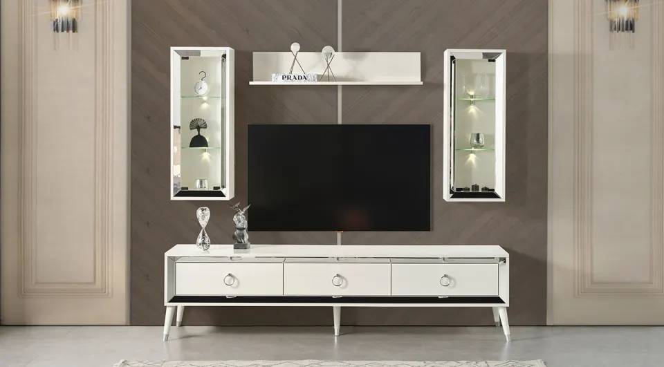 Lotus Wooden Leg TV Unit